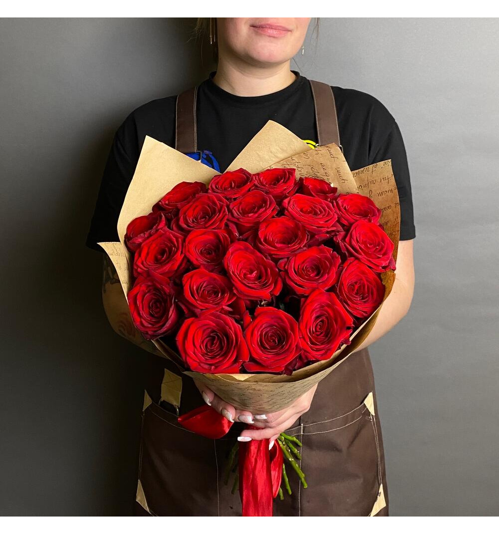 Красные Розы Россия 21 шт